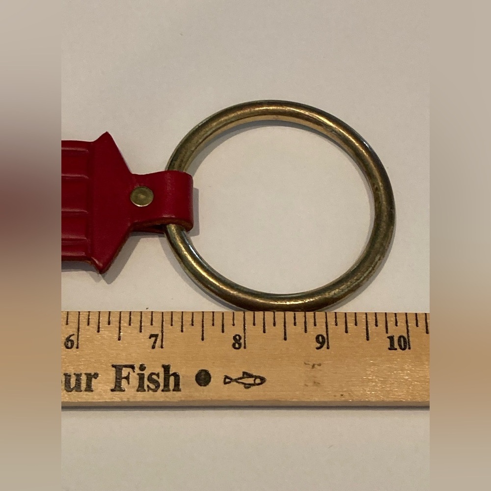 Red Leather Lighthouse Keychain with Brass Bells Door Chime Cottage Core Decor - Picture 11 of 11